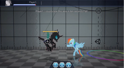 Size: 641x356 | Tagged: safe, rainbow dash, changeling, g4, checkered floor, fan game, female, friendship is epic, mare, video game