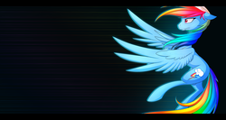 Size: 3000x1600 | Tagged: safe, artist:alphaaquilae, artist:theemeraldthunder, rainbow dash, pony, g4, female, solo