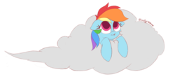 Size: 916x413 | Tagged: safe, artist:elppa, rainbow dash, g4, cloud, female, simple background, solo, transparent background