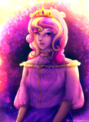 Size: 1392x1912 | Tagged: safe, artist:9de-light6, princess cadance, human, g4, clothes, crown, female, humanized, pony coloring, skirt, solo