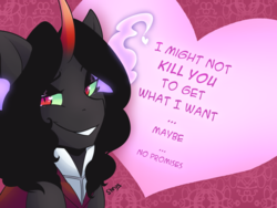 Size: 1024x768 | Tagged: safe, artist:mylittlesheepy, king sombra, g4, queen umbra, rule 63, solo, valentine's day