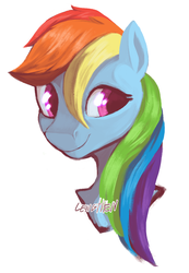 Size: 901x1304 | Tagged: safe, artist:risterdus, rainbow dash, pony, g4, bust, cute, dashabetes, female, head only, portrait, simple background, solo, white background