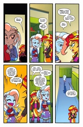 Size: 721x1108 | Tagged: dead source, safe, artist:tonyfleecs, idw, sunset shimmer, trixie, equestria girls, g4, spoiler:comic, spoiler:comicholiday2014, comic