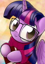 Size: 429x607 | Tagged: safe, artist:dori-to, part of a set, twilight sparkle, alicorn, pony, adorkable, book, clothes, cute, dork, female, glasses, looking at you, mare, solo, sweater, turtleneck, twiabetes, twilight sparkle (alicorn)