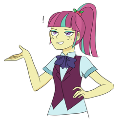 Size: 950x950 | Tagged: safe, artist:magneticskye, sour sweet, equestria girls, g4, my little pony equestria girls: friendship games, exclamation point, female, solo