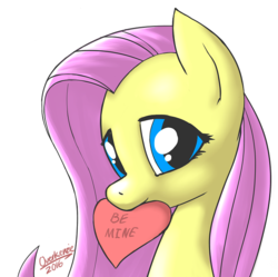 Size: 673x670 | Tagged: safe, artist:overkenzie, fluttershy, g4, cute, daaaaaaaaaaaw, female, hearts and hooves day, hnnng, shyabetes, solo, valentine, valentine's day