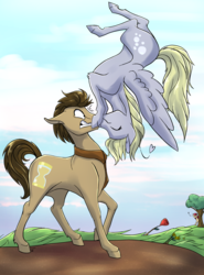 Size: 2295x3094 | Tagged: safe, artist:canterlotroyalty, artist:drgaster, derpy hooves, doctor whooves, time turner, pegasus, pony, g4, collaboration, female, high res, male, mare, ship:doctorderpy, shipping, straight