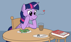 Size: 2674x1594 | Tagged: safe, artist:rapidstrike, twilight sparkle, alicorn, pony, g4, book, book title humor, cargo ship, chocolate, chocolate milk, date, female, folded wings, food, heart, heart eyes, hearts and hooves day, high res, hooves on cheeks, looking at something, loss (meme), mare, meme, milk, ship:twibook, shipping, sitting, smiling, solo, that pony sure does love books, twilight sparkle (alicorn), wavy mouth, wingding eyes, wings