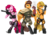 Size: 1024x715 | Tagged: safe, artist:supermare, applejack, caramel, pinkie pie, cyborg, anthro, g4, apple, belly button, big boss, bra, camouflage, cigar, clothes, crossover, eyepatch, metal gear, metal gear solid, midriff, prosthetic limb, prosthetics, quiet (metal gear), smoking, underwear, venom snake