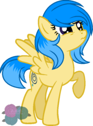 Size: 400x539 | Tagged: safe, artist:t-aroutachiikun, oc, oc only, oc:cobalt crossbow, pegasus, pony, female, mare, nose wrinkle, raised hoof, solo