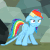 Size: 359x360 | Tagged: safe, screencap, rainbow dash, pegasus, pony, g4, may the best pet win, adorable distress, animated, cute, female, gif, loop, panic, rock, solo, struggling, stuck, trotting, trotting in place