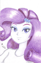 Size: 800x1238 | Tagged: safe, artist:mayorlight, rarity, equestria girls, g4, colored pencil drawing, female, portrait, solo, traditional art