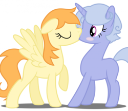 Size: 850x735 | Tagged: safe, oc, oc only, oc:dcpony, oc:oupony, female, kissing, lesbian, shipping
