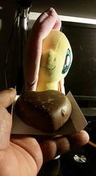 Size: 217x395 | Tagged: safe, fluttershy, human, g4, chocolate, food, hand, heart, irl, irl human, photo, waifu dinner