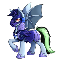 Size: 900x900 | Tagged: safe, artist:nothingspecialx9, oc, oc only, bat pony, pony, armor, night guard, solo