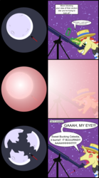 Size: 1600x2886 | Tagged: safe, artist:voidsythe, flim, g4, comic, didn't think this through, explosion, moon, telescope