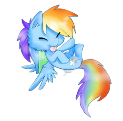 Size: 901x886 | Tagged: safe, artist:teranen, rainbow dash, g4, cute, eyes closed, female, filly, filly rainbow dash, simple background, solo, tongue out, transparent background