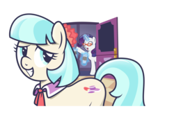 Size: 4000x2979 | Tagged: dead source, safe, artist:mahaugher, coco pommel, rarity, g4, glasses, magic, simple background, transparent background, vector