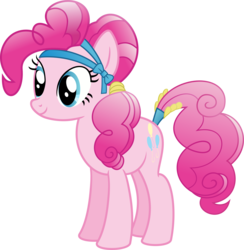 Size: 3500x3582 | Tagged: dead source, safe, artist:mahaugher, pinkie pie, crystal pony, g4, season 3, crystallized, female, headband, simple background, solo, tail wrap, transparent background