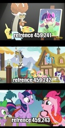 Size: 450x888 | Tagged: safe, applejack, discord, fluttershy, pinkie pie, rainbow dash, rarity, spike, twilight sparkle, alicorn, pony, g4, what about discord?, female, grammar error, mare, twilight sparkle (alicorn)