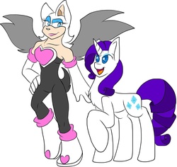 Size: 1626x1536 | Tagged: safe, artist:sparkle-the-cat-13, rarity, g4, crossover, rouge the bat, sonic the hedgehog (series)
