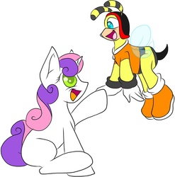 Size: 1504x1520 | Tagged: safe, artist:sparkle-the-cat-13, sweetie belle, g4, charmy bee, crossover, sonic the hedgehog (series)