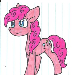 Size: 596x612 | Tagged: safe, artist:cmara, pinkie pie, g4, female, lined paper, solo, traditional art