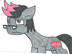 Size: 673x501 | Tagged: safe, artist:cmara, pony, markiplier, ponified, solo, traditional art