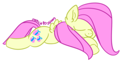 Size: 1069x535 | Tagged: safe, artist:mothiepossum, fluttershy, g4, female, sleeping, solo