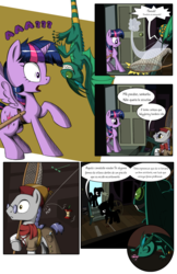 Size: 1750x2700 | Tagged: safe, artist:sirzi, artist:true line translators, twilight sparkle, uncle curio, alicorn, earth pony, pony, comic:talisman for a pony (pt), g4, comic, crossover, female, jackie chan adventures, male, mare, portuguese, stallion, translation, twilight sparkle (alicorn)