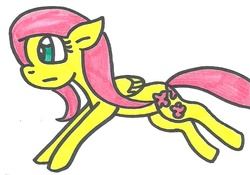 Size: 805x562 | Tagged: safe, artist:cmara, fluttershy, g4, female, solo, traditional art