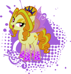 Size: 1779x1847 | Tagged: safe, artist:lyricgemva, adagio dazzle, hybrid, pony, equestria girls, g4, my little pony equestria girls: rainbow rocks, abstract background, alternate cutie mark, equestria girls ponified, female, gradient legs, lidded eyes, ponified, siren pony, siren wings, solo