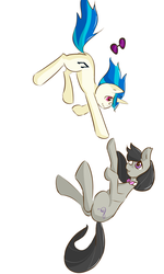 Size: 1700x2834 | Tagged: safe, artist:fluffleduckle, dj pon-3, octavia melody, vinyl scratch, g4, female, lesbian, ship:scratchtavia, shipping