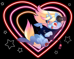 Size: 800x641 | Tagged: safe, artist:parfywarfy, oc, oc only, pony, unicorn, headphones, heart, solo