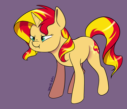 Size: 900x771 | Tagged: safe, artist:vividvulpine, sunset shimmer, pony, unicorn, g4, cute, female, grumpy, puffy cheeks, solo