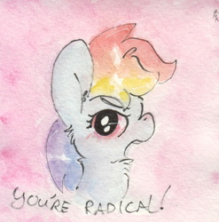 Size: 683x691 | Tagged: safe, artist:slightlyshade, rainbow dash, g4, female, solo, traditional art