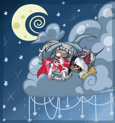 Size: 1600x1707 | Tagged: safe, artist:starlightlore, oc, oc only, cloud, moon, stars