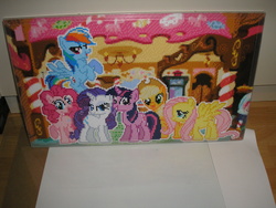 Size: 2816x2112 | Tagged: safe, artist:scarred-spike, applejack, fluttershy, pinkie pie, rainbow dash, rarity, twilight sparkle, g4, high res, irl, mane six, perler beads, photo, pixel art