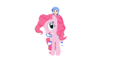 Size: 940x440 | Tagged: safe, artist:ultra-shounen-kai-z, pinkie pie, g4, 3d, crossover, humans riding ponies, ika musume, mmd, riding, simple background, squid girl, transparent background