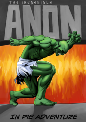 Size: 1280x1811 | Tagged: safe, artist:pencils, part of a set, oc, oc only, oc:anon, human, comic:anon's pie adventure, abs, atlas, awesome, badass, barefoot, cover, feet, muscles, part of a series, reference, solo, the incredible hulk