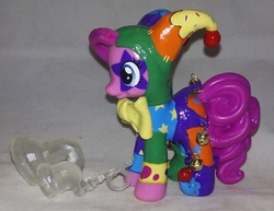 Size: 1501x1161 | Tagged: safe, artist:gryphyn-bloodheart, pinkie pie, g4, 3d print, customized toy, flugelhorn, hat, irl, jester hat, photo, toy