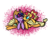 Size: 500x400 | Tagged: safe, artist:sallindaemon, applejack, sunset shimmer, twilight sparkle, pony, g4, accessory swap, alternate hairstyle, appleshimmerlight, cuddling, cute, embrace, female, hat, hug, lesbian, ot3, polyamory, pony pile, ship:appleshimmer, ship:sunsetsparkle, ship:twijack, shipping, snuggling