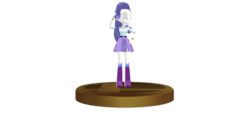 Size: 940x440 | Tagged: safe, artist:ultra-shounen-kai-z, rarity, equestria girls, g4, 3d, crossover, mmd, simple background, super smash bros., super smash bros. brawl, transparent background, trophy