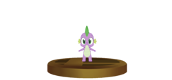 Size: 940x440 | Tagged: safe, artist:ultra-shounen-kai-z, spike, g4, 3d, crossover, mmd, simple background, super smash bros., super smash bros. brawl, transparent background, trophy