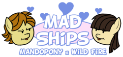 Size: 983x456 | Tagged: safe, artist:1992zepeda, mandopony, wild fire, g4, female, game grumps, male, ship:mandofire, shipping, straight