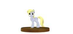 Size: 940x440 | Tagged: safe, artist:ultra-shounen-kai-z, derpy hooves, pegasus, pony, g4, 3d, crossover, female, mare, mmd, simple background, solo, super smash bros., super smash bros. brawl, transparent background, trophy