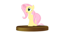 Size: 940x440 | Tagged: safe, artist:ultra-shounen-kai-z, fluttershy, g4, 3d, crossover, mmd, simple background, super smash bros., super smash bros. brawl, transparent background, trophy