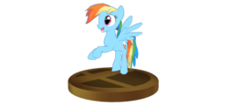 Size: 940x440 | Tagged: safe, artist:ultra-shounen-kai-z, rainbow dash, g4, 3d, crossover, mmd, simple background, super smash bros., super smash bros. brawl, transparent background, trophy