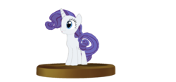 Size: 940x440 | Tagged: safe, artist:ultra-shounen-kai-z, rarity, g4, 3d, crossover, mmd, simple background, super smash bros., super smash bros. brawl, transparent background, trophy