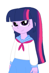 Size: 1040x1548 | Tagged: safe, artist:ultra-shounen-kai-z, twilight sparkle, equestria girls, g4, female, sailor uniform, solo